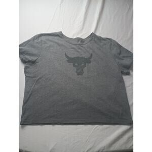 Under Armour Project Rock Brahma Bull Cropped T-Shirt Women Size Large